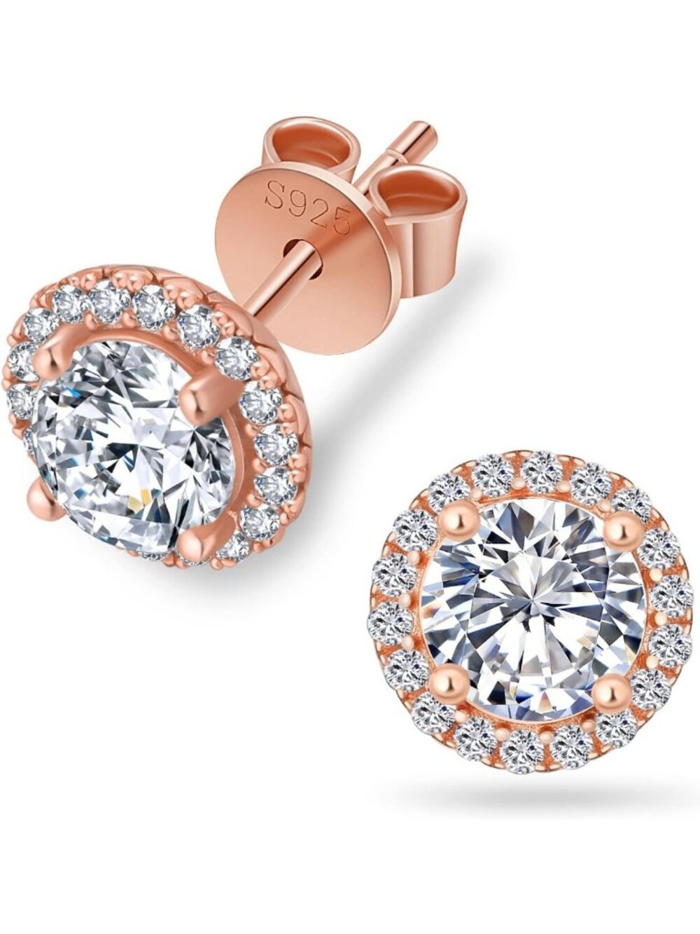 Stunning Moissanite Stud Earrings, 0.5ct-2ct Lab-Created Diamonds, 14K White